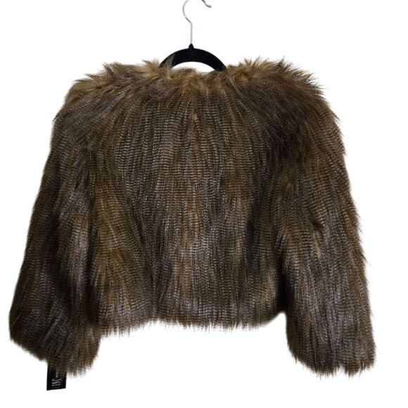 Inc International Concept NWT Faux Fur Eyelash Cropped Lined Jacket Size M - Picture 2 of 5